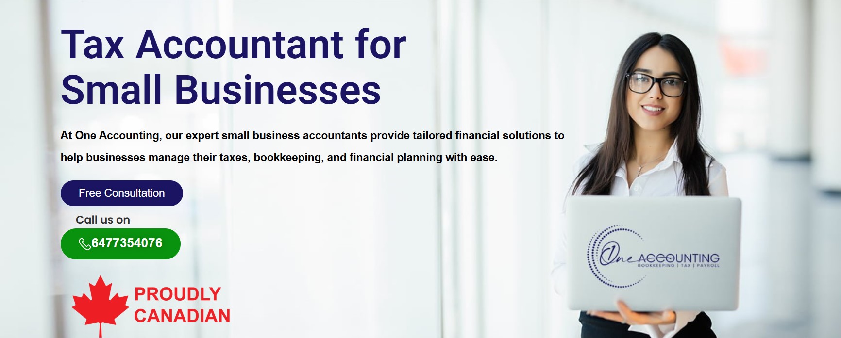 one accounting company banner as as a software for small businesses in canada 