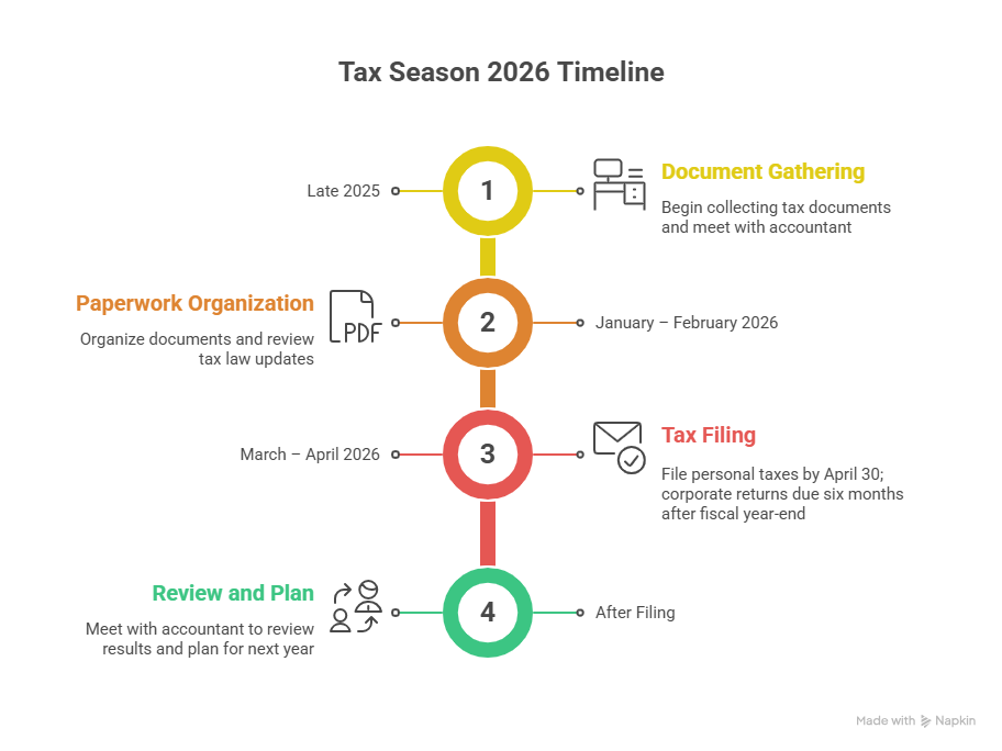 Timeline for Tax Season Calgary 2026